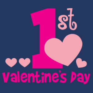 1st Valentine's Day - Short sleeved body suit with envelope neck opening Design