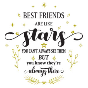 Best Friends Are Like Stars - Clock - MDF - Round - 30cm Wall Clock Design
