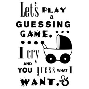 Baby Guessing Game - Short sleeved body suit with envelope neck opening Design