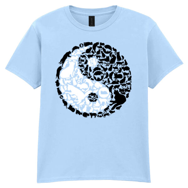 Ying Yang Cats - Softstyle™ women's v-neck t-shirt - Softstyle™ youth ringspun t-shirt Thumbnail