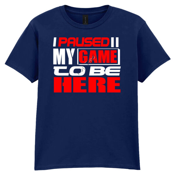 I paused my game to be here - Softstyle™ youth ringspun t-shirt Thumbnail