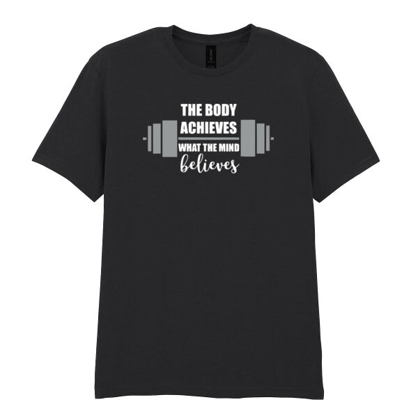 The Body Achieves the mind Believes - Softstyle™ adult ringspun t-shirt Thumbnail