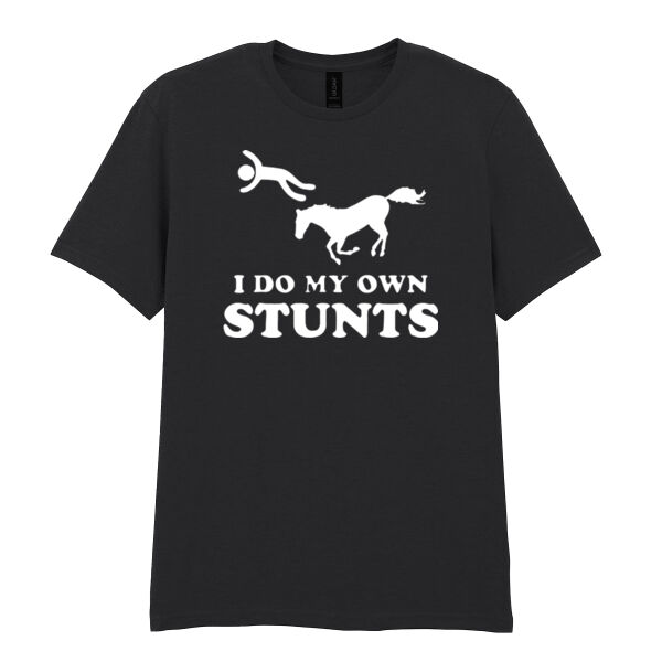 I Do My Own Stunts - Softstyle™ adult ringspun t-shirt Thumbnail