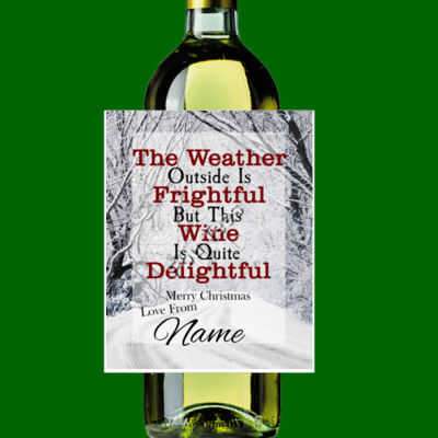 Customisable - The Weather Outside Is Frightful - Sticker Bottle Label Thumbnail