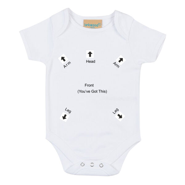 You've Got This - Short sleeved body suit with envelope neck opening Thumbnail