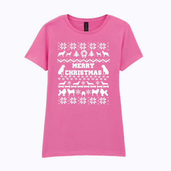 Doggy Christmas - Softstyle™ women's ringspun t-shirt Thumbnail