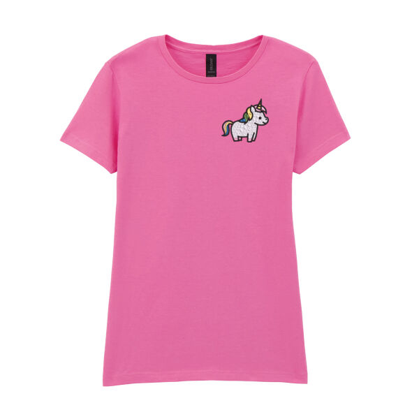 Cute Embroidered Unicorn - Softstyle™ women's ringspun t-shirt Thumbnail