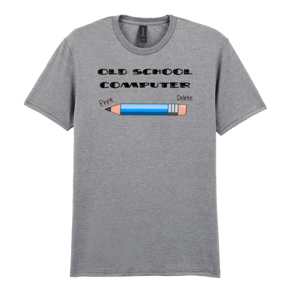 Old School Computer - Softstyle™ adult ringspun t-shirt Thumbnail