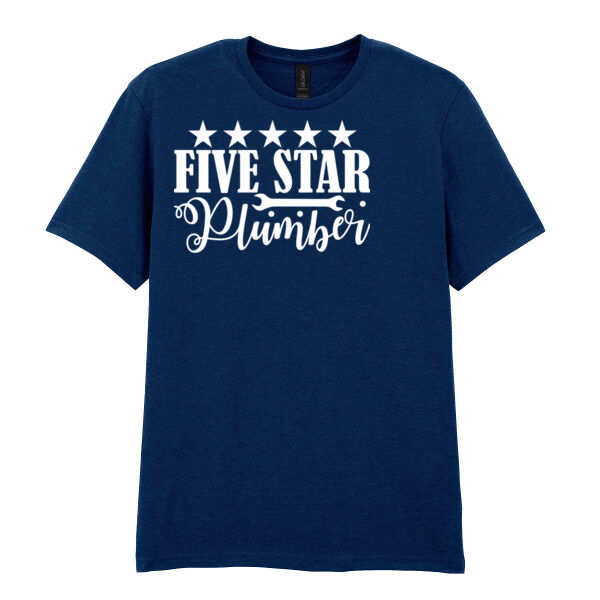 Five Star Plumber - Softstyle™ adult ringspun t-shirt Thumbnail
