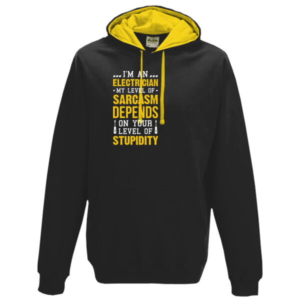 I'm an Electrician, My Level of Sarcasm Depends on Your Level of Stupidity - Varsity hoodie Thumbnail