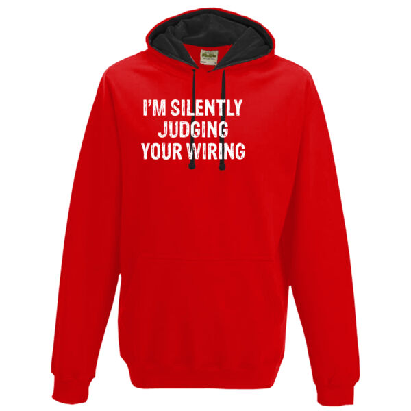 I'm Silently Judging Your Wiring - Varsity hoodie Thumbnail