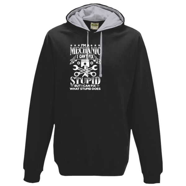 Im a mechanic I can't fix stupid - Varsity hoodie Thumbnail