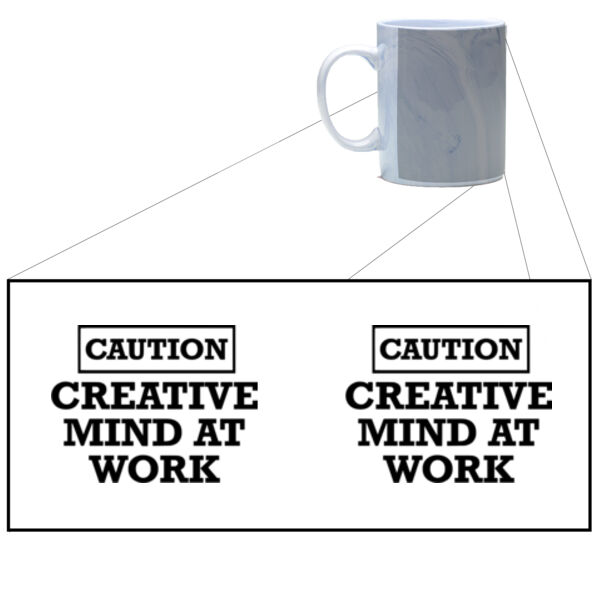 CAUTION - Creative mind at work - Marble Mug Thumbnail