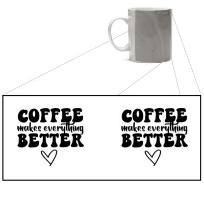 Coffee Makes Everything Better - Marble Mug Thumbnail