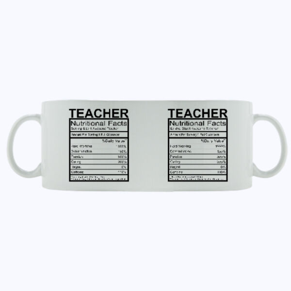 Teachers Nutritional Facts - Mug - Ceramic 11oz Thumbnail