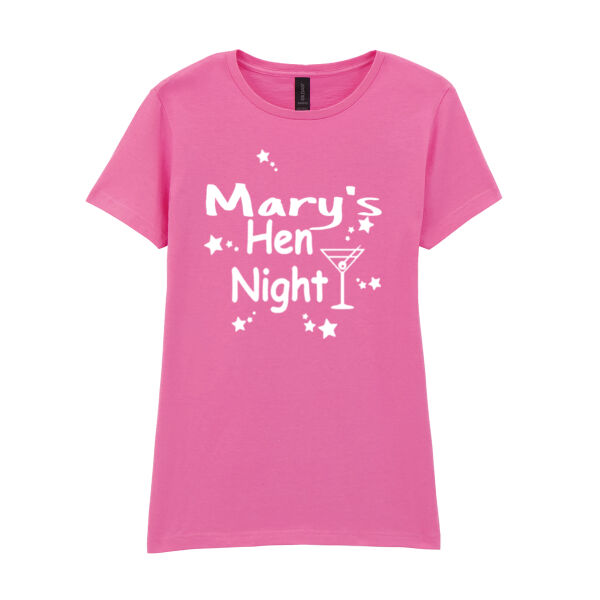 Customisable Hen Night T-shirt - Softstyle™ women's ringspun t-shirt Thumbnail