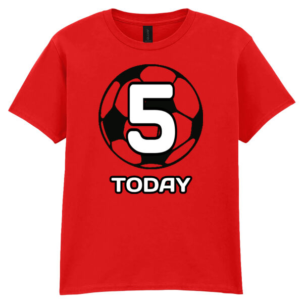 Customisable - Football Birthday  - Softstyle™ youth ringspun t-shirt - Softstyle™ youth ringspun t-shirt Thumbnail