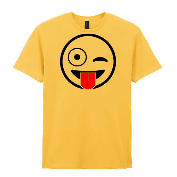 Emoji Tongue Out Winking - Softstyle™ adult ringspun t-shirt Thumbnail